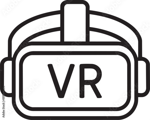 VR headset virtual reality line icon vector illustration