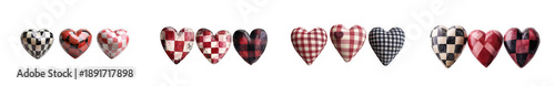 Wallpaper Mural Set of nine colorful hearts with patterns isolated on transparent background high-quality png cutout Torontodigital.ca
