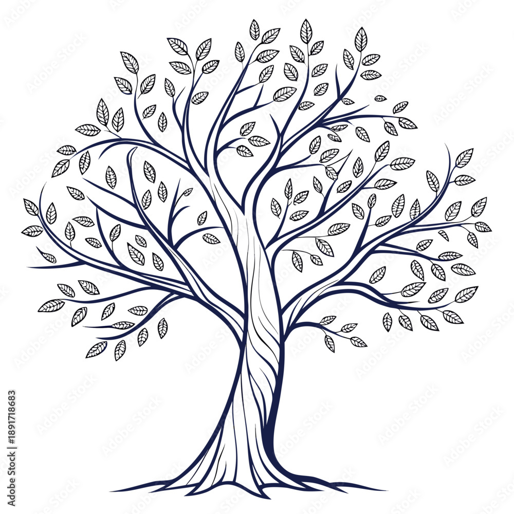 Obraz premium Elegant tree with branches and leaves