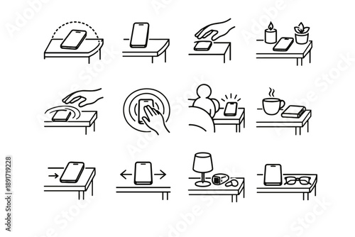 Placement icon zone ease minimalist edge calm device vector convenience focus