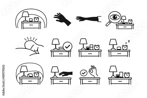 Bedside usability extension minimalist hand ready test quick icon icons reach vector