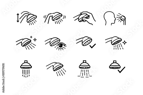 Turning focus hand quick feedback use calm vector immediate shower icon head