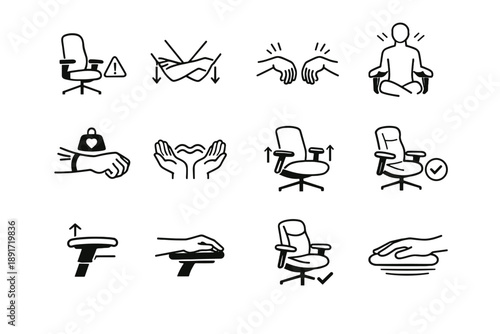 Vector awareness dropped calm support load icon too chair ergonomic armrests low