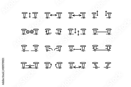 Logic symmetrical silhouette focus vector mirrored balanced icons stability adjustment armrest icon