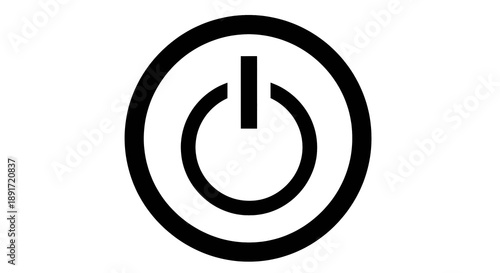 Minimalist black power on and off symbol icon for electronic device control