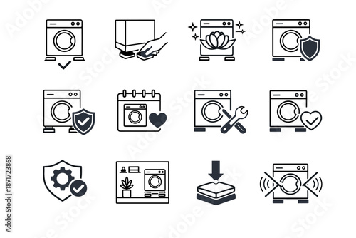 Visual support icons minimalist living appliance icon reliability vector everyday calm reduced