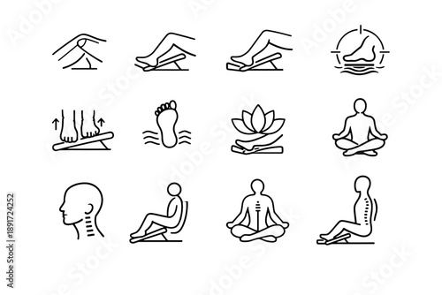 Pressure angle silhouette icons ergonomics vector comfort leg desk focus icon zone