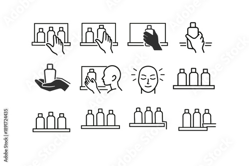 Vector icon icons shower test ready silhouette minimalist focus hand grab verification