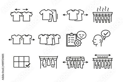Rack vector garment orientation icon laundry calm logic overlap icons reduced spacing