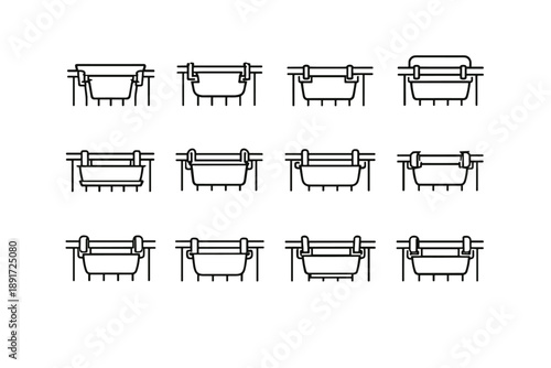 Balcony fall option positioning silhouette logic railing vector safety prevention icon