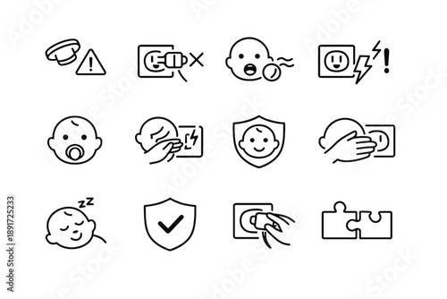 Icon partially child safety removed vector plug logic loose prevention cue calm