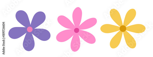 Simple Shape Spring Flower Clipart Set.
Pastel flowers blooming in spring Vector illustration collection.
Transparent background. SVG.