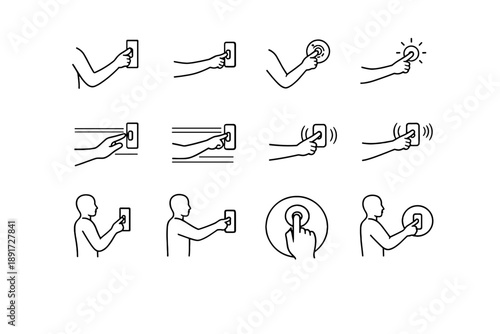 Silhouette extended hand icons reach icon calm doorbell arm vector placement zone