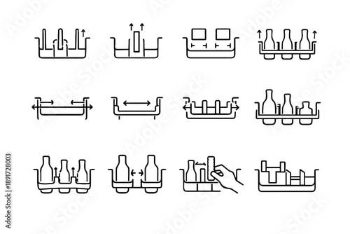 Divider rack removable vector fridge customization set silhouette flexible spacing adjustable icon