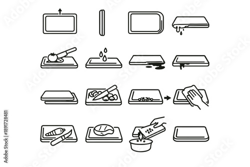 Silhouette groove board vector placement logic workflow cutting spill icon minimalist awareness