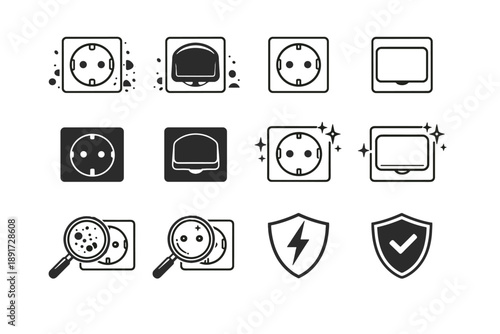 Hygiene icon vector covered icons focus open accumulation comparison vs socket cover
