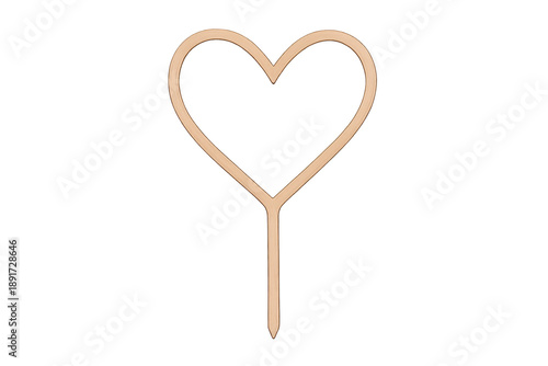 Wooden heart cake topper for romantic celebration design