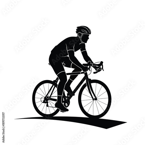 Man Riding Bicycle Silhouette Vector
