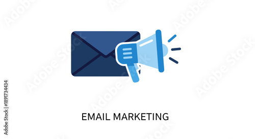 Email Marketing Icon – Envelope with Megaphone for Digital Promotion