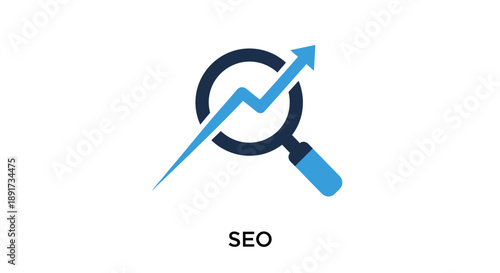 SEO Icon – Magnifying Glass with Upward Growth Arrow