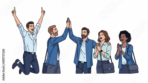 High-performing, Diverse Professional Team Celebrating Major Project Success and Robust Collaboration Dynamics