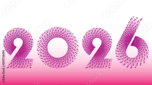 2026 Effect illustration featuring text art with pink gradient and starburst design elements in a futuristic digital graphic
