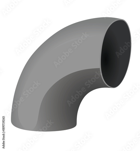 Welding pipe fitting elbow. vector