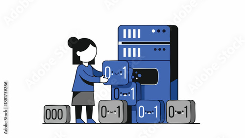 Expert Female Engineer Structuring High-Volume Data Architecture for Digital Transformation