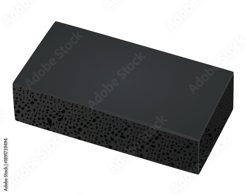Black big sponge. vector illustration