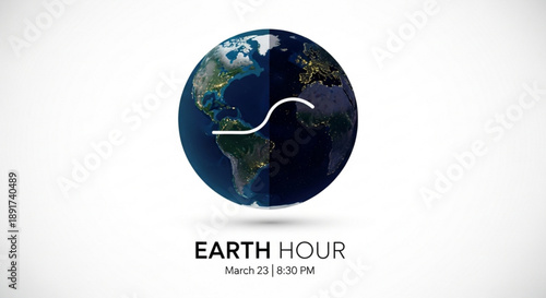 Earth hour event on march 21 at 8 30 pm globe icon