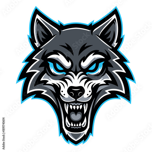Wolf Head Mascot Logo Vector Illustration Editable Vector Logo Template
