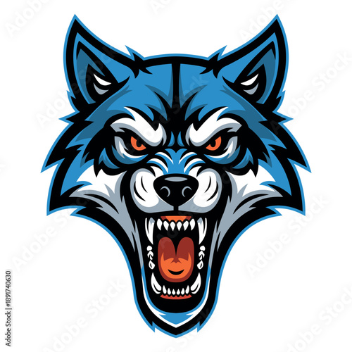 Wolf Head Mascot Logo Vector Illustration Editable Vector Logo Template	