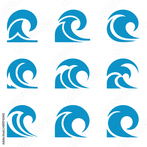 Water Design Elements. Can be used as icon, symbol and logo design.