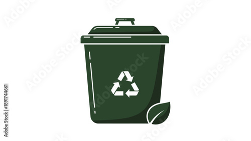 Green Recycle Bin Illustrating Sustainability and Eco-Friendliness Icon Graphic