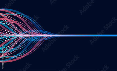 Big data visualization. Social network, financial analysis of complex databases. Data mining. Vector technology background. Information analytics concept.