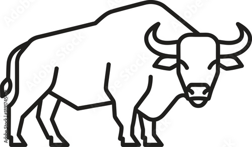 Simple line drawing of a bull