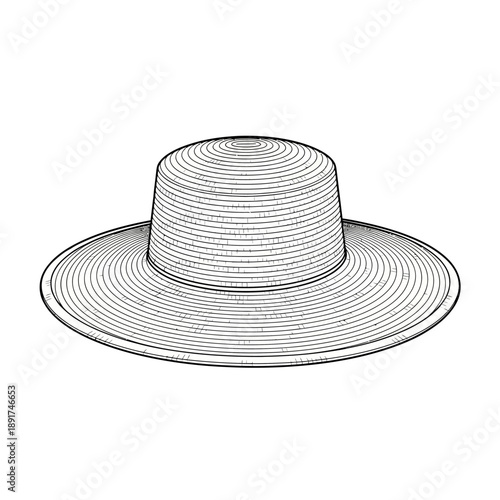 Straw Hat Fashion Accessory for Summer.