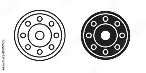 Car bearing icon vector Illustration and outline Icons. vector silhouette.