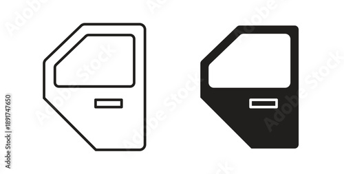 car door icon vector Illustration and outline Icons. vector silhouette.