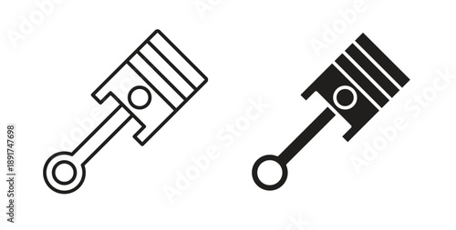 Car Piston icon vector Illustration and outline Icons. vector silhouette.