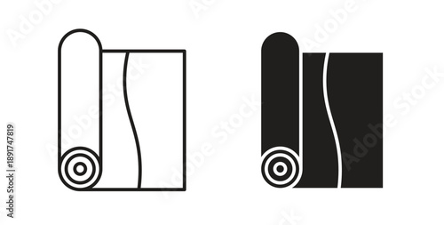Carpet roll icon vector Illustration and outline Icons. vector silhouette.