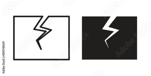 Crack icon vector Illustration and outline Icons. vector silhouette.