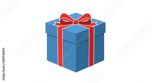 Blue Gift Box with Red Ribbon 1.