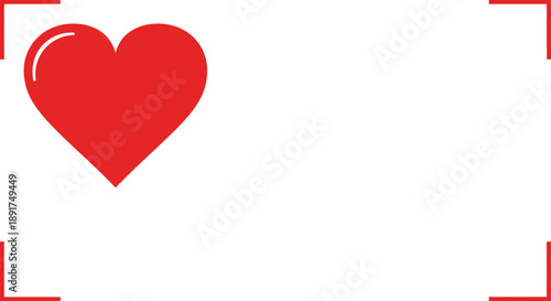 Red Heart Symbol Isolated on White.