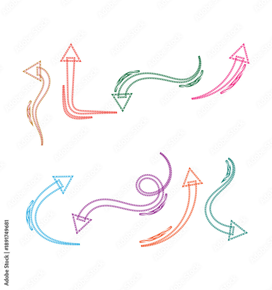Naklejka premium Modern Vector Arrow Set Minimalist Directional Icons for UI Design