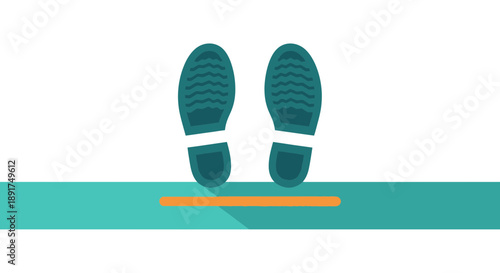 Teal Shoes Standing on a Surface.