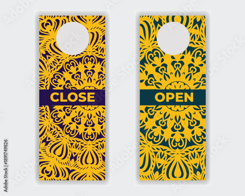 Luxury open close door hanger with detailed ornament design