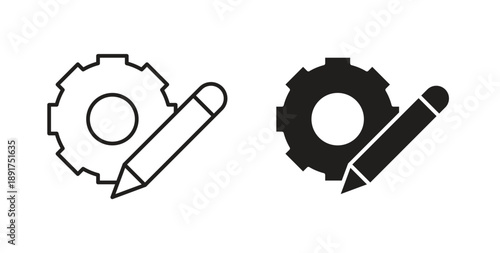 Customization icon vector Illustration and outline Icons. vector silhouette.