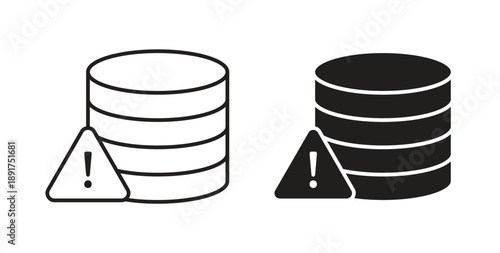 Data loss icon vector Illustration and outline Icons. vector silhouette.