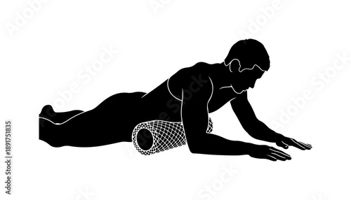 Silhouette of Person Doing Push-Ups